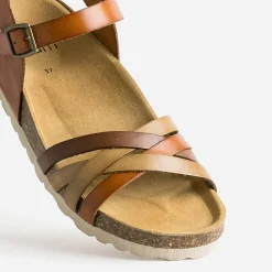 Eram Sandales^Sandale en cuir COGNAC