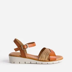 Eram Sandales^Sandale et bronze en cuir COGNAC
