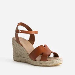 Eram Sandales^Sandale compensée cuir COGNAC
