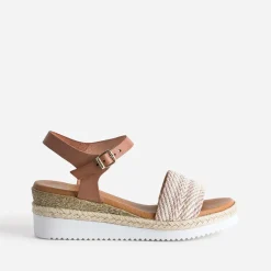 Eram Sandales^Sandale compensée en cuir éco-conçu ROSE