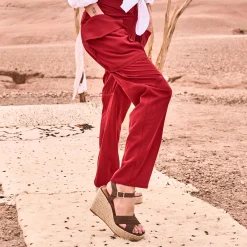 Texto Espadrilles|Sandales^Sandale compensée suédée KAKI