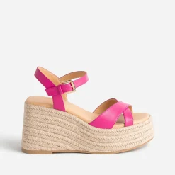 Texto Sandales^Sandale compensée fuchsia ROSE