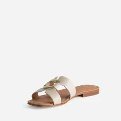 Eram Mules/Tongs|Sandales^Sandale écrue cuir et anneau ECRU