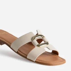 Eram Mules/Tongs|Sandales^Sandale écrue cuir et anneau ECRU