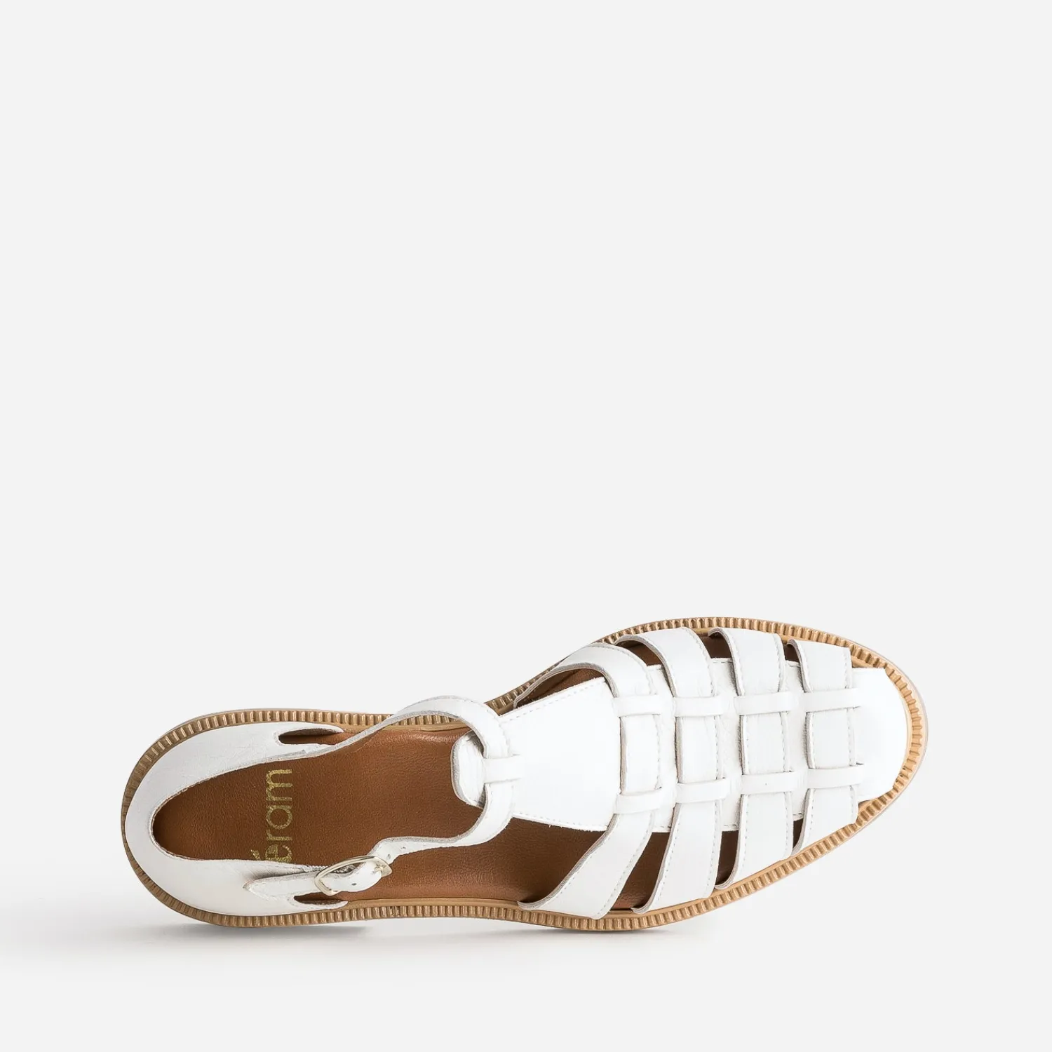 Eram Sandales^Sandale écrue en cuir à brides tressées ECRU