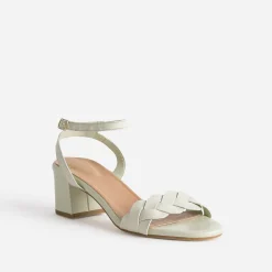 Eram Sandales^Sandale en cuir blanc cassé ECRU