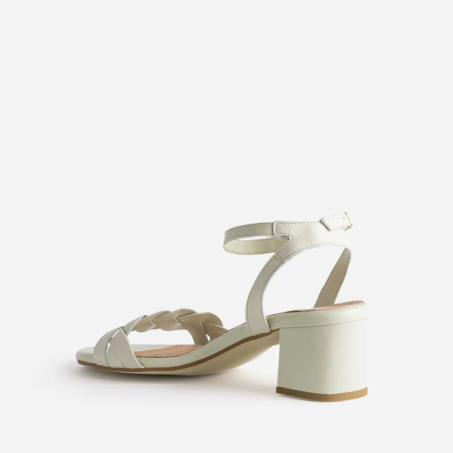 Eram Sandales^Sandale en cuir blanc cassé ECRU