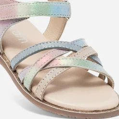 Eram Sandales^Sandale en cuir imprimé arc-en-ciel MULTICOLORE