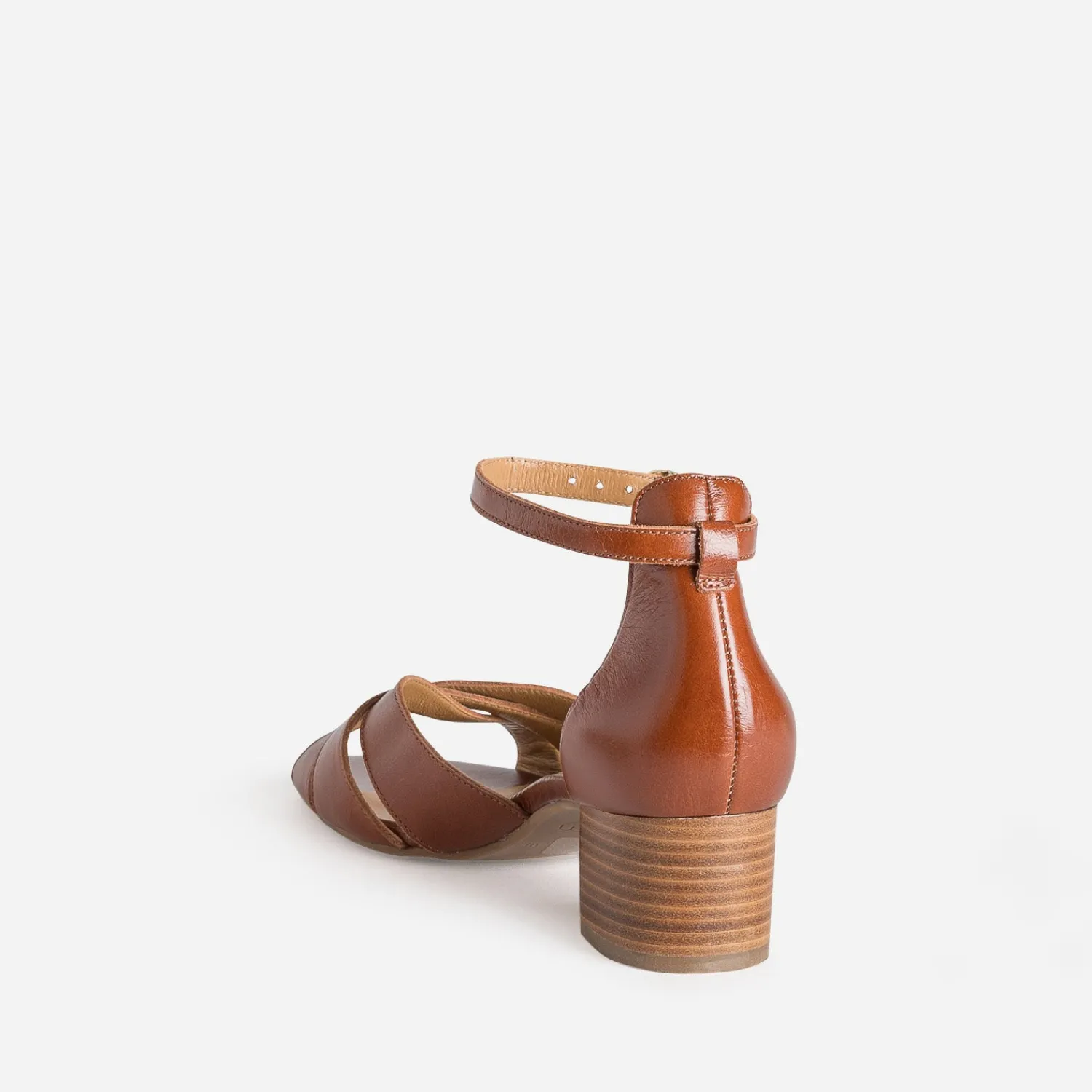 Eram Flex Sandales^Sandale cognac cuir brides croisées MARRON
