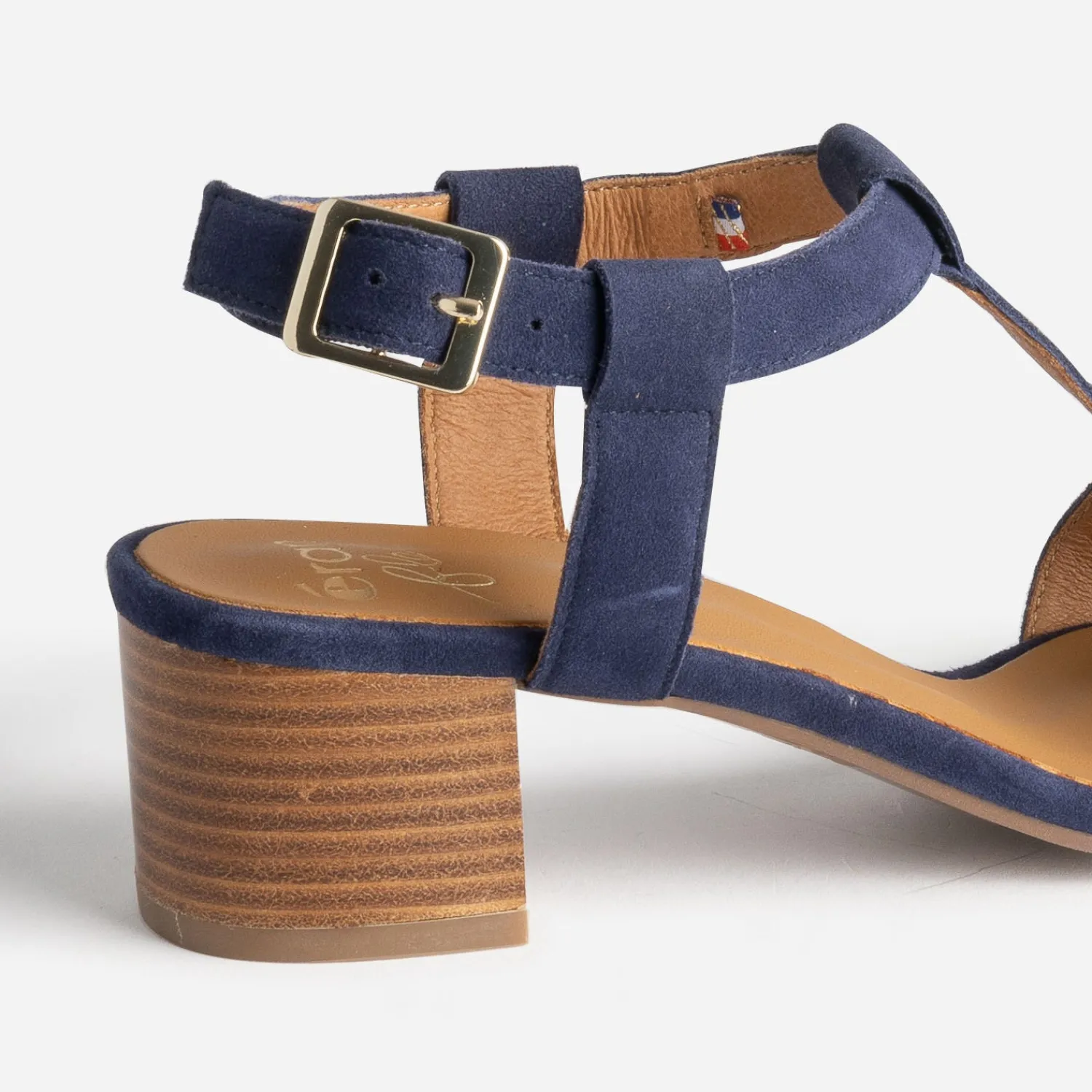 Eram Flex Sandales^Sandale en cuir velours MARINE