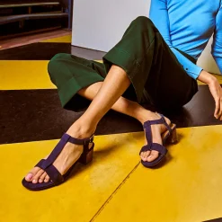 Eram Flex Sandales^Sandale en cuir velours MARINE