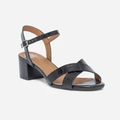 Eram Flex Sandales^Sandale e en cuir effet croco NOIR