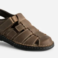 FRANCE ARNO Nu-Pieds/Sandales^Sandale fermée marron cuir COGNAC