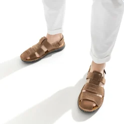 Eram Nu-Pieds/Sandales^Sandale fermée marron en cuir CAMEL