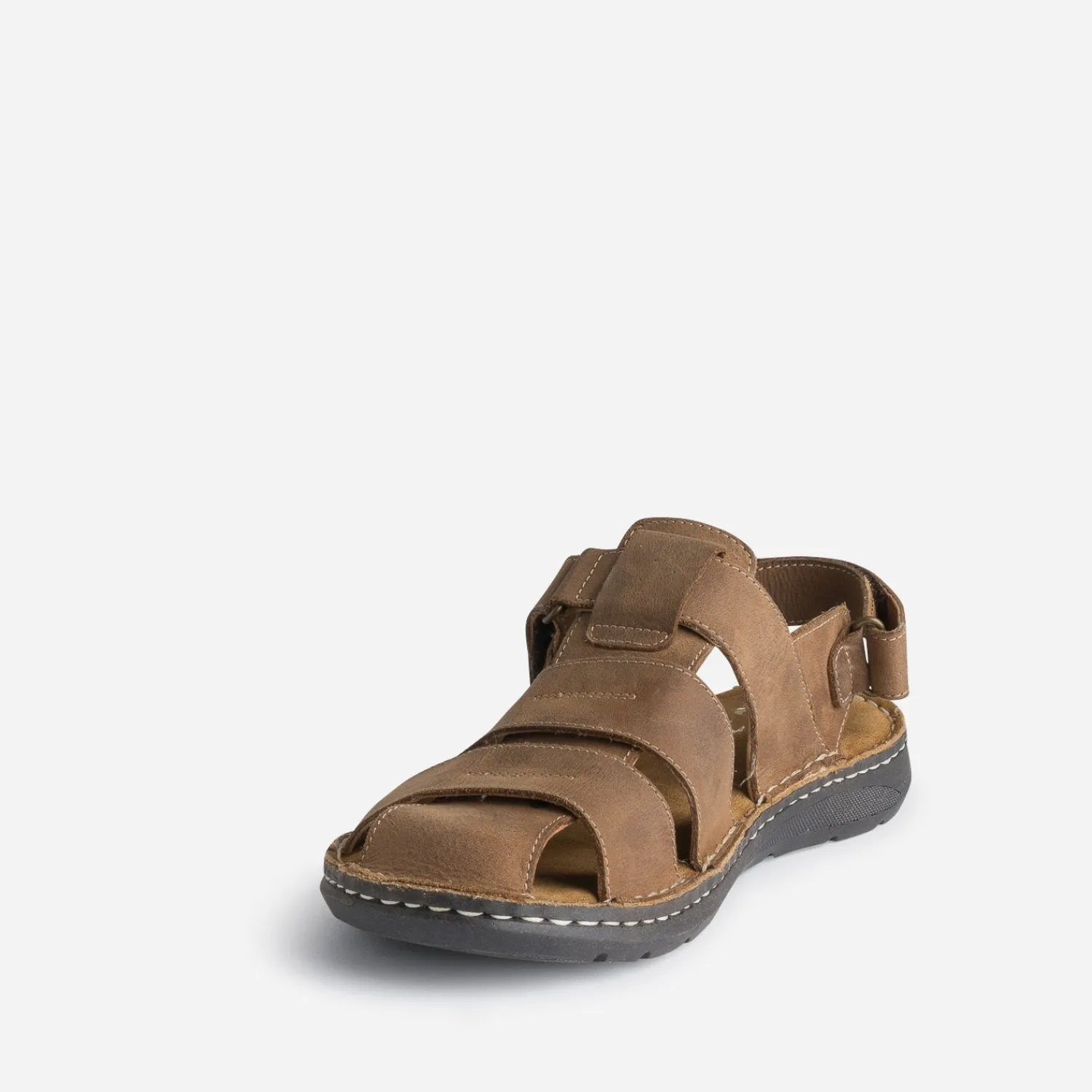 Eram Nu-Pieds/Sandales^Sandale fermée marron en cuir CAMEL