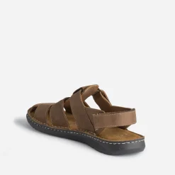Eram Nu-Pieds/Sandales^Sandale fermée marron en cuir CAMEL