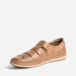 Eram Nu-Pieds/Sandales^Sandale fermée marron en cuir COGNAC