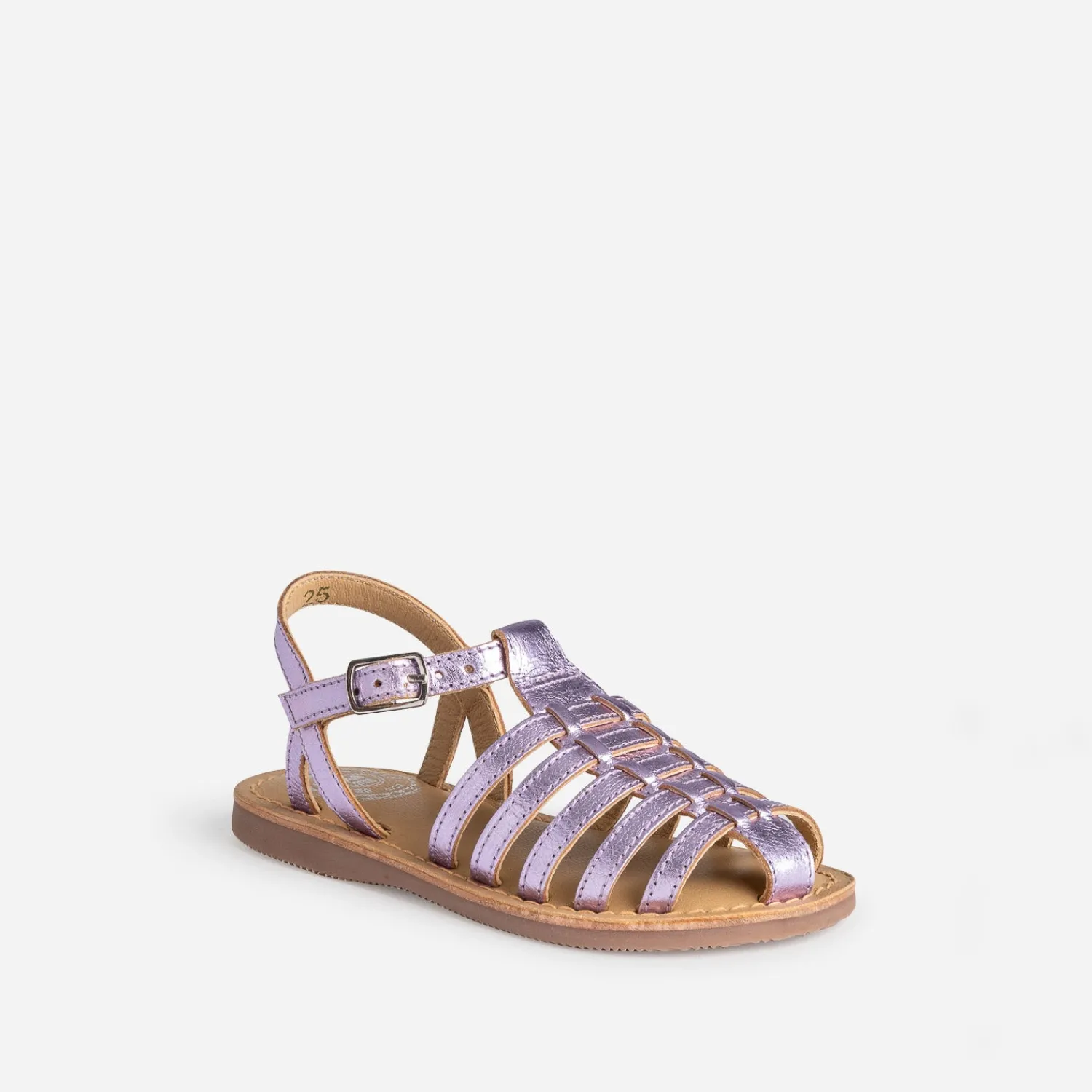 Buggy Sandales^Sandale fille en cuir lilas métallisé VIOLET