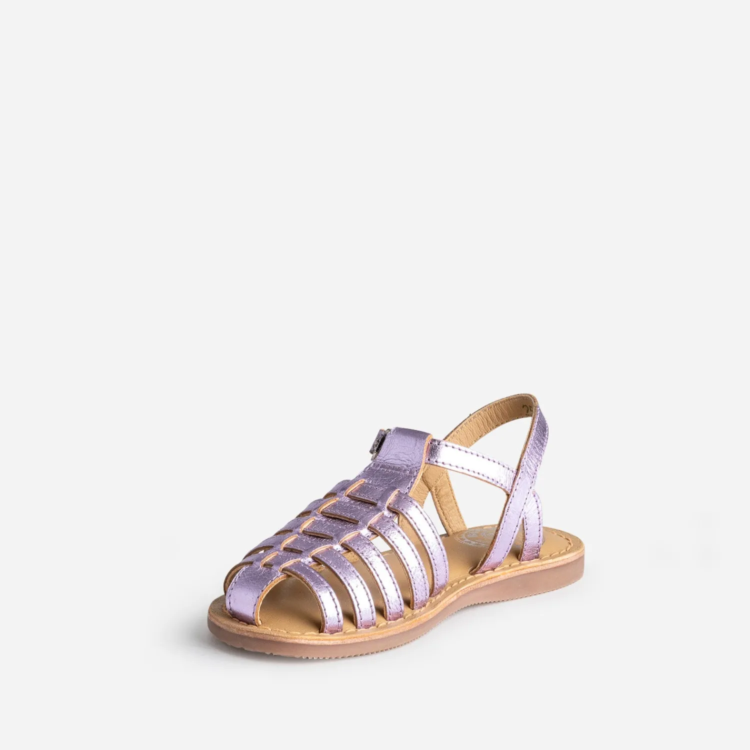 Buggy Sandales^Sandale fille en cuir lilas métallisé VIOLET