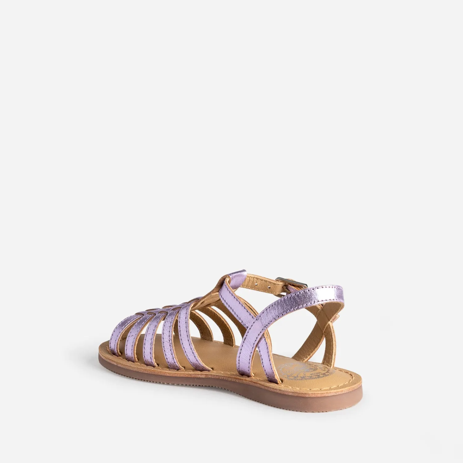 Buggy Sandales^Sandale fille en cuir lilas métallisé VIOLET