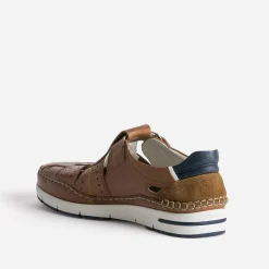 Fluchos Nu-Pieds/Sandales^Sandale en cuir COGNAC