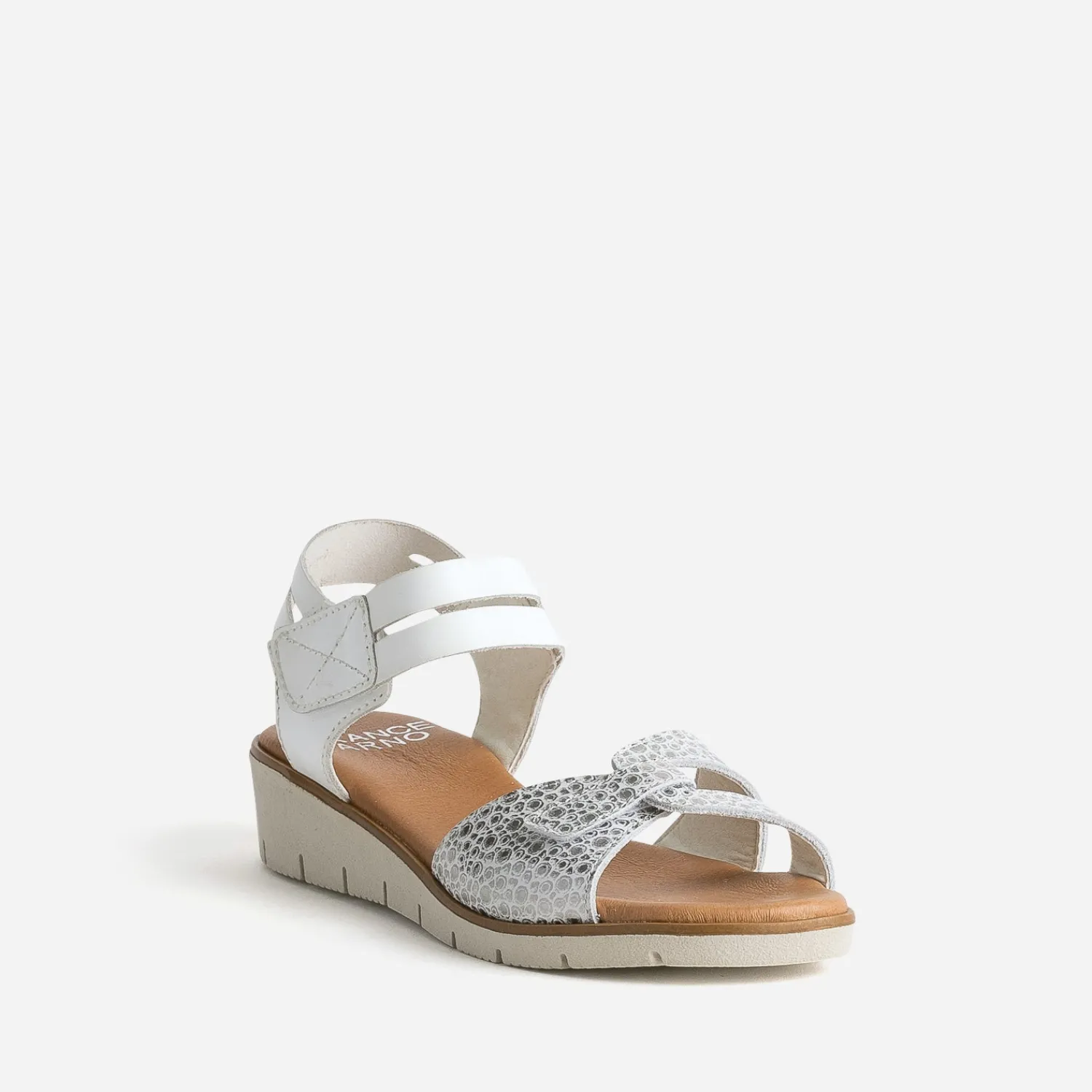 FRANCE ARNO Sandales^Sandale et argenté cuir BLANC