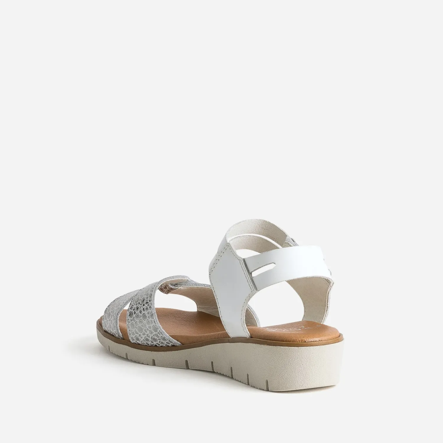 FRANCE ARNO Sandales^Sandale et argenté cuir BLANC