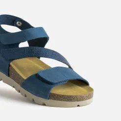 FRANCE ARNO Sandales^Sandale e cuir nubuck BLEU