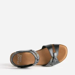 FRANCE ARNO Sandales^Sandale e cuir effet python NOIR