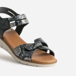 FRANCE ARNO Sandales^Sandale e cuir effet python NOIR