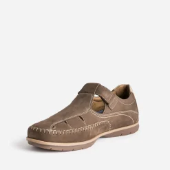 FRANCE ARNO Nu-Pieds/Sandales^Sandale taupe en cuir nubuck MARRON