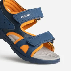 GEOX Sandales^Sandale , noire, orange à scratchs MARINE