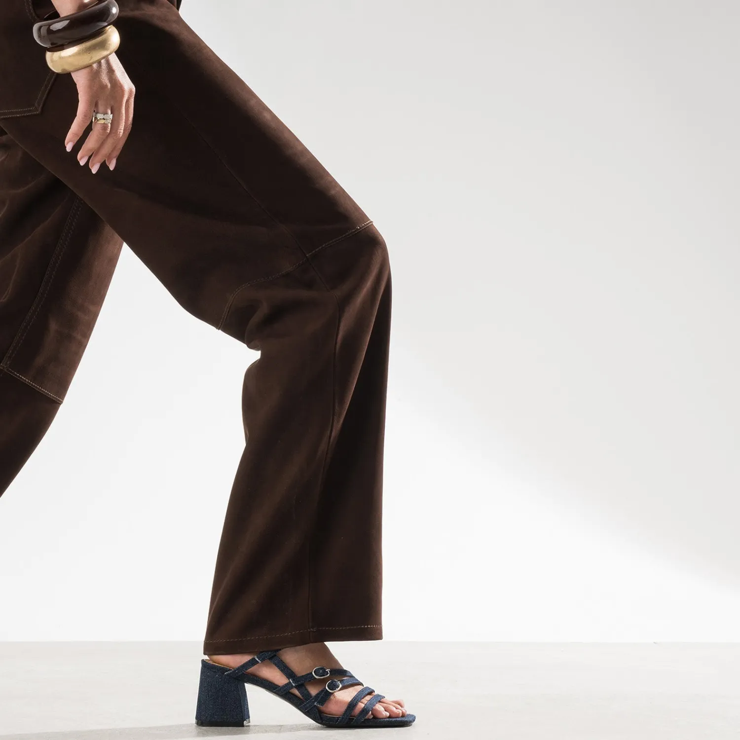 Eram Sandales^Sandale marine en jean BLEU