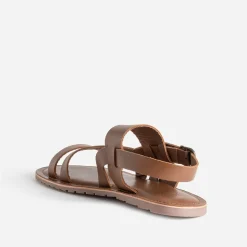 Eram Nu-Pieds/Sandales^Sandale marron cuir éco-conçu COGNAC