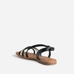 Eram Sandales^Sandale et doré cuir velours NOIR