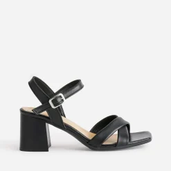Eram Sandales^Sandale e cuir à talon NOIR