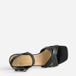 Eram Sandales^Sandale e cuir à talon NOIR