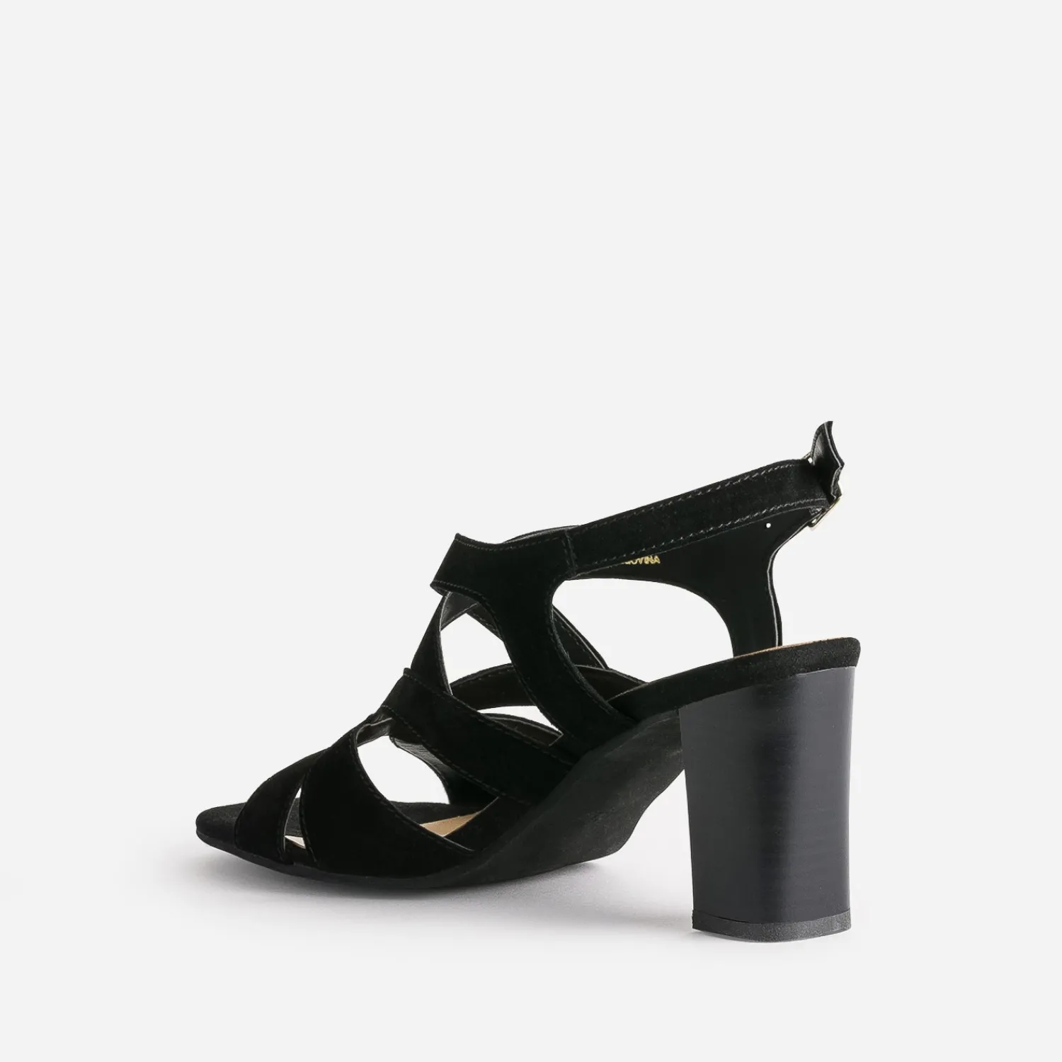 Eram Sandales^Sandale e cuir velours à talon NOIR