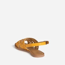 Eram Sandales^Sandale ocre cuir tressé JAUNE