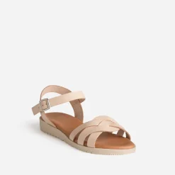 Eram Sandales^Sandale orange en cuir ECRU
