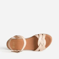 Eram Sandales^Sandale orange en cuir ECRU