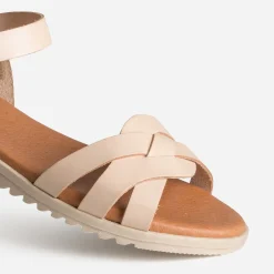 Eram Sandales^Sandale orange en cuir ECRU