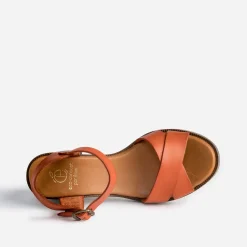 Eram Sandales^Sandale foncé éco-conçue en cuir ORANGE