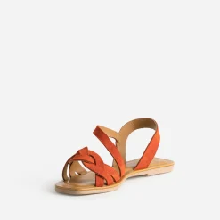 Eram Sandales^Sandale foncé en cuir velours ORANGE