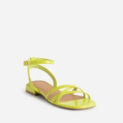 Texto Sandales^Sandale plate lime verni VERT