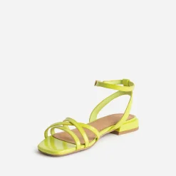 Texto Sandales^Sandale plate lime verni VERT