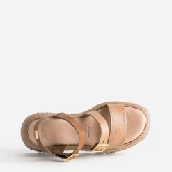 Texto Sandales^Sandale plateforme en cuir CAMEL