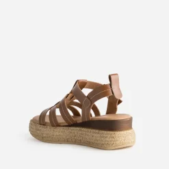 Texto Sandales^Sandale plateforme cuir CAMEL
