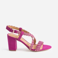 Eram Sandales^Sandale rose et or tressée à talon MULTICOLORE