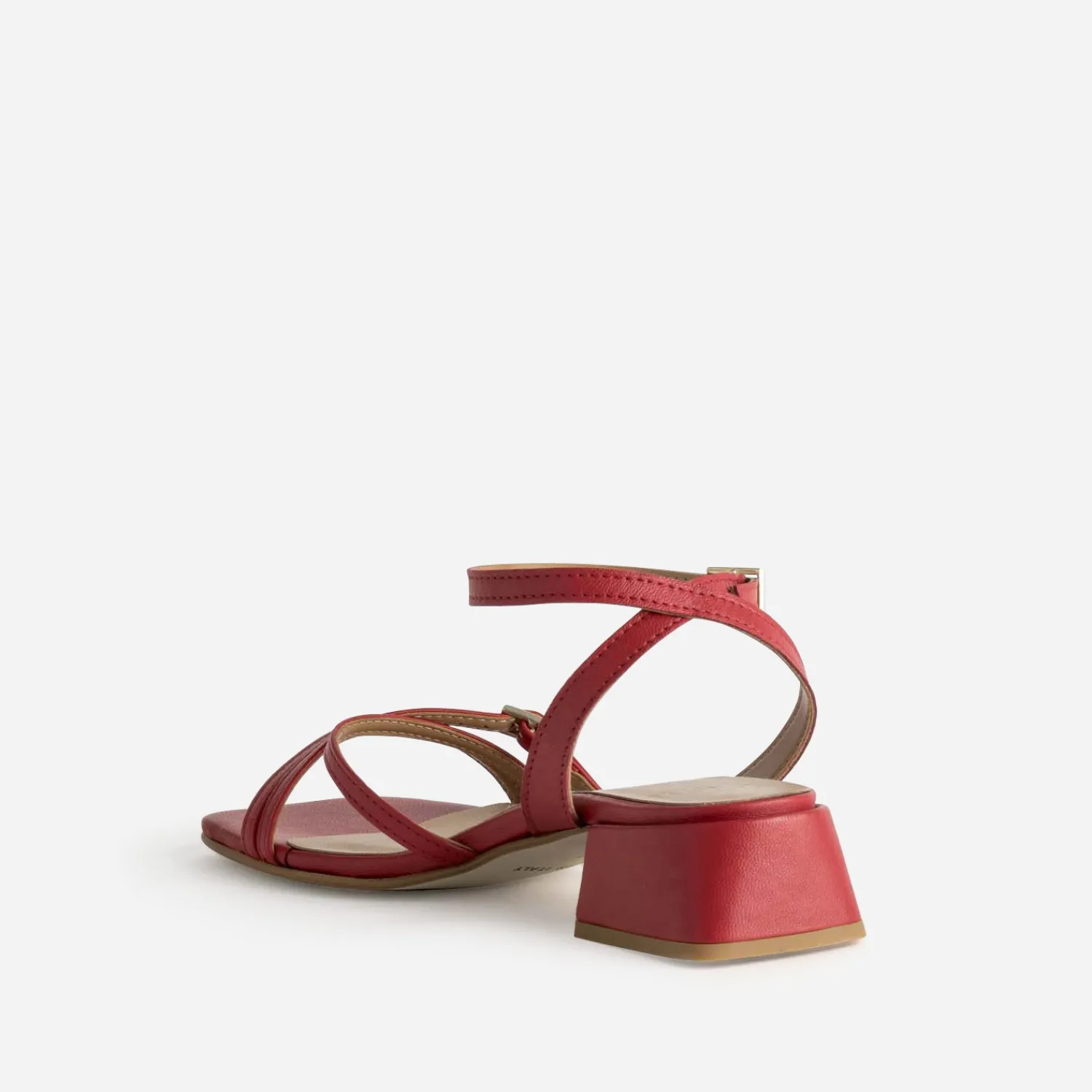 Eram Sandales^Sandale cuir à talon graphique ROUGE